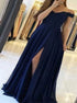 Off the Shoulder A Line Prom Dress with Appliques LBQ1039